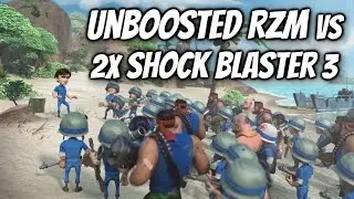 Boom Beach - RZM UNBOOSTED vs 2 Shock Blasters LEVEL 3! - Crazy Boom Beach Gameplay!