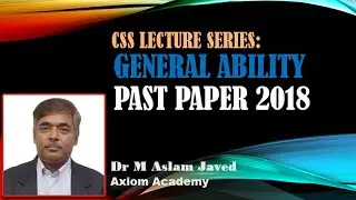 CSS | GSA Past Paper 2018 | Ability Part | Q # 6