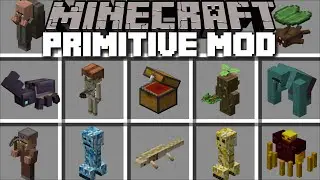 Minecraft DANGEROUS PRIMITIVE MOBS MOD / FIGHT OFF WEIRD ANIMAL FOR 100 DAYS !! Minecraft Mods