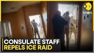 ICE vs Consulate: Tense Doorway Standoff Caught on Video | WION