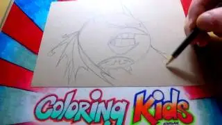 Batman Angry Birds How to Draw Coloring Pages for Kids Learn with Bomb PART 1