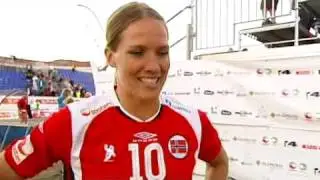 Beach Handball Show Match, Marit and Gro interview