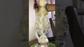 18 inch Diamond Glass Matrix to Swiss Perc with Hoss Glass Carbon Filter and Clear Sovereignty Slide