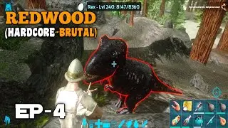 Ark Mobile - Redwood Hardcore-Brutal (Ep - 04) | Levelling 5-8 | Paracer | Rex | Building Base