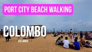 Port City Beach Walk in Colombo, Sri Lanka | Evening Stroll by the Ocean 🌅🇱🇰