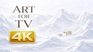 Calm Arctic Art for TV 🐻&zwj;❄️ Minimalist Snow Mountains | Relaxing 4K Ambience