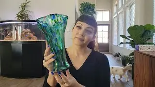 Beautiful Glass Vase - Teal