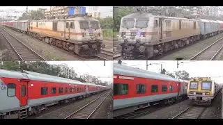 Supersonic Long Parallel Run with 12,700Hp Push-Pull Rajdhani Express - Most Powerful Train In India