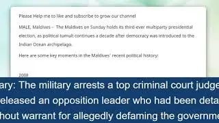 Timeline of political events leading up to Maldives election