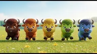 Five Little Bison Stamp Stamp Stamp | Wild Animal Action & Counting Song