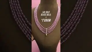 14K GOLD BEADS MALA IN JUST 1 GRAM?! 😱 #14KGold #BeadsMala #LightweightJewelry #Shorts #Viral #Reels