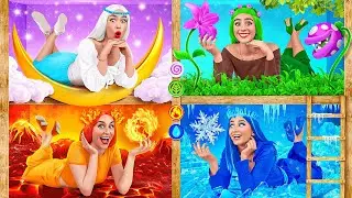 Vier Elemente Bauen ein Etagenbett | Feuer-M&auml;dchen, Wasser-M&auml;dchen, Luft-M&auml;dchen und Erde-M&auml;dchen
