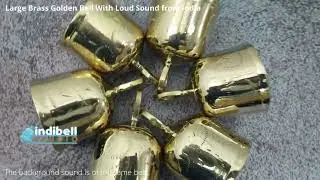 Large Brass Golden Bell with Loud Sound from India, Altar Wedding Windchime Decorative Gift Bells