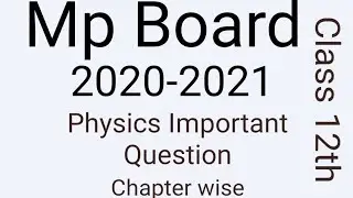 mp board physics important question|12 physics important questions 2021 mp board|Genius Class Video