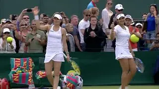 Martina Hingis/Sania Mirza vs. Christina McHale/Jelena Ostapenko Wimbledon 2016 R3 ❤️💙⭐