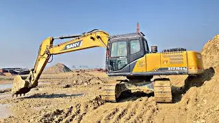 Sany Excavator 210C-9 Loading | Sany Excavator Work in Sand | JCB Video | Tata Dump Truck & Tractors