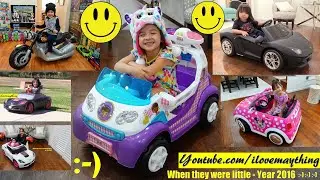 The Littles Ones are Driving Their Mini Cars. Ride-On Power Wheels and Ride-On Cars. Ride-On Toy Car
