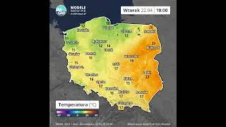 Wtorek #prognoza opadu na 8 godzin  22.04.2025 #shortvideos    #imgw  #pogoda   #news