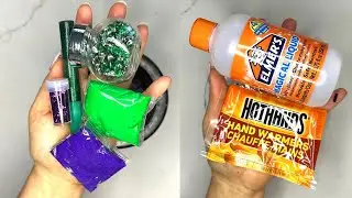 Magnetic Slime vs. Clay Slime. Most Satisfying Slime Battle. ASMR, No talking. Making slime in bowl.