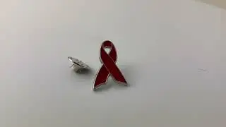 Red Aids HIV Awareness Ribbon Lapel Pin by StockPins.com