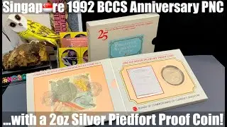 Awesome 2oz silver piedfort proof coin ... Singapore 1992 BCCS Anniversary PNC review