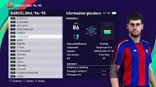 eFootball PES 2021: Barcelona '94-'95 classic team (PS4) Special Request