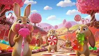 Candy Rabbits 🐰🍬   Learn Colors and Animals for Kids   Fun Preschool Educational Video