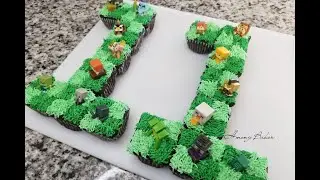 MINECRAFT NUMBER CAKE! Pull Apart Cupcake Cake