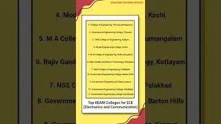 Top Engineering Colleges for ECE through KEAM #keam #keamupdates #cet #gect #ece #engineering