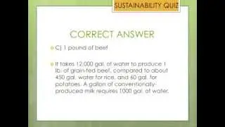 Sustainability Quiz 1