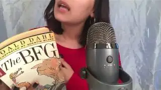 ASMR Gum Chewing w/ Semi Inaudible Reading (blowing bubbles)