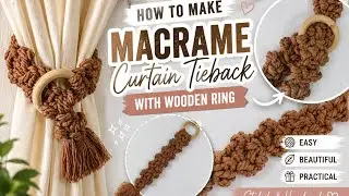 Macrame Heart Pattern with Wooden Ring | Curtain Tieback Tutorialپترن قلبی مکرومه برای بستن پرده ه 