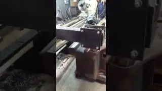 Rectificando bancada utilizando adaptacion en torno de 3 metros