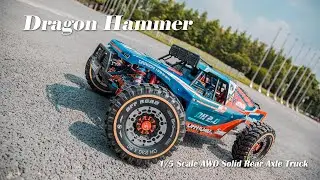 FID Dragon Hammer V2, 1/5 Scale 4 x 4 Rear Straight Bridge Desert Truck