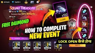 Claim Free 100 Diamond Squad Treasure Event Free Fire | Squad Treasure Rewards | 100 Diamonds Event