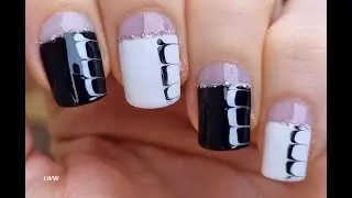 Negative Space NAIL ART | Easy Black & White Dry Marble NAILS
