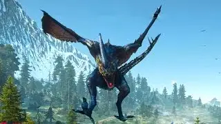 Witcher 3: Dragon the Forktail Boss Fight (Hard Mode) (4K 60fps)