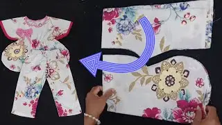 How to Sew a Designer Baby Frock at Home (Very Easy Method!) 🔥 | Cutting and Stitching