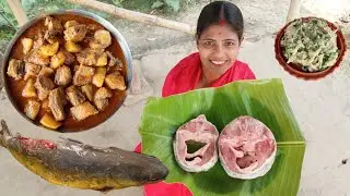 10 kg শিমুল মাছের দাগা এনে মাংসের স্বাদে রান্না সাথে বেগুন পোড়া খাওয়া। Simul fish curry recipe।