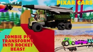 Zombie Pit Transforms into Rocket Beast with Lightning McQueen & Pixar Cars