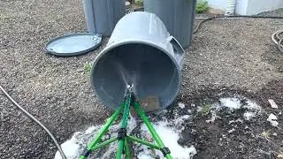 Cool life hack:  cleaning out really nasty garbage cans with a sprinkler!