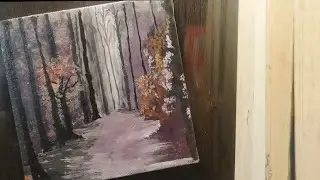 Deep misty Forest | Acrylic Painting for Beginners |Landscape painting| forest drawing| scenery |
