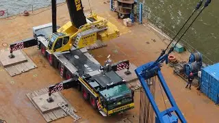 Soeren66 - LIEBHERR LTM 1300-6.2 von THÖMEN beim Tausch von Glasscheiben an der Elbphilharmonie