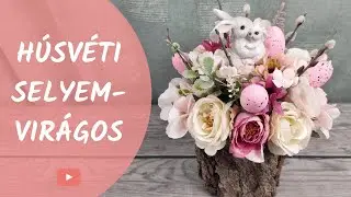 Látványos húsvéti asztali dísz selyemvirágokkal ~ 2 az 1-ben ötlet ~ Díszíts virággal