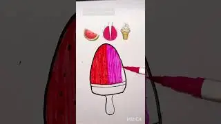 satisfying 🍉🍠🍦drawing creativity #creativework #trending #shorts