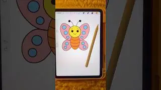 Tracing a kawaii butterfly on Procreate 🦋 #shortsfeed #shorts #youtubeshorts #procreate #viral #yt