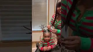 Cute and fun Christmas hairstyle on Sai &hearts;️🎄 #shorts