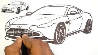 Как нарисовать суперкар ASTON MARTIN | Урок для начинающих