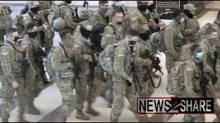U.S. Capitol under National Guard protection, inside and out - raw footage