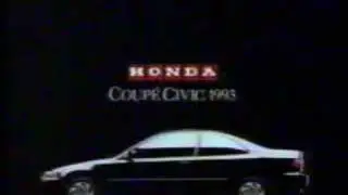 Pub Qu&eacute;bec Civic Coupe et Civic Del Sol 1993 commercial